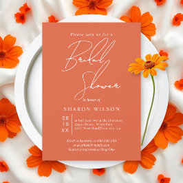 White calligraphy Verona sunset Bridal shower Kaart