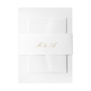 White Calligraphy Wedding Invitation Belly Uitnodigingen Wikkel