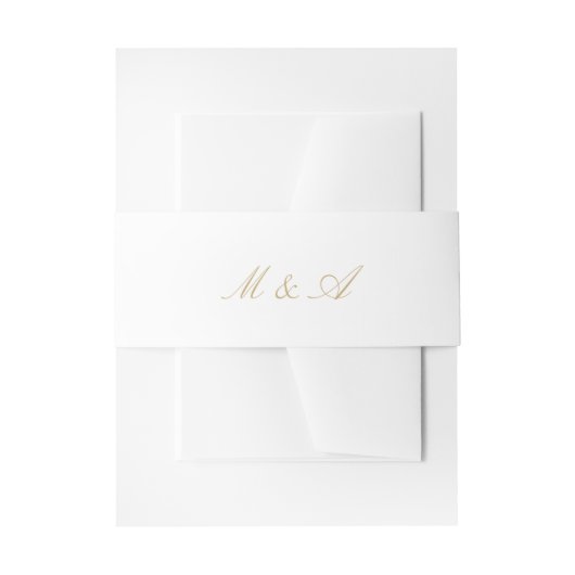 White Calligraphy Wedding Invitation Belly Uitnodigingen Wikkel (Voorkant Voorbeeld)