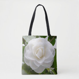 White Camellia Waterverf Fine Floral Tote Bag