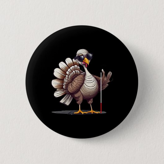 White Cane Awareness Thanksgiving Coms Orientation Ronde Button 5,7 Cm (Voorkant)