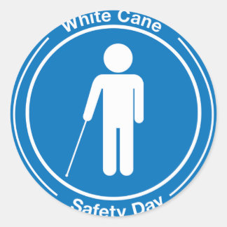 White Cane Safety Day Ronde Sticker