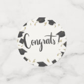 White Cap & Confetti Graduation Congrats Confetti (Petit recto)