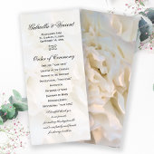 White Carnance Floral Wedding Programme Programma