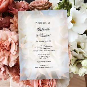 White Carnance Flowers Wedding Kaart