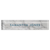 White Carrara Marble Classic Personalized Naambordje (Voorkant)