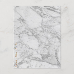 White Carrara Marble Gold Classic - op maat Briefkaart