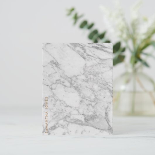 White Carrara Marble Gold Classic - op maat Briefkaart (Staand voorkant)