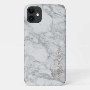 White Carrara Marble Gold Classic - op maat iPhone 11 Hoesje