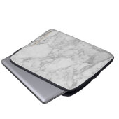 White Carrara Marble Gold Classic - op maat Laptop Sleeve (Voorkant onderkant)