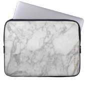 White Carrara Marble Gold Classic - op maat Laptop Sleeve (Voorkant)