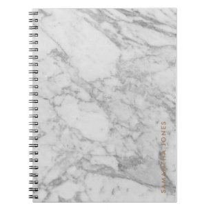 White Carrara Marble Gold Classic - op maat Notitieboek