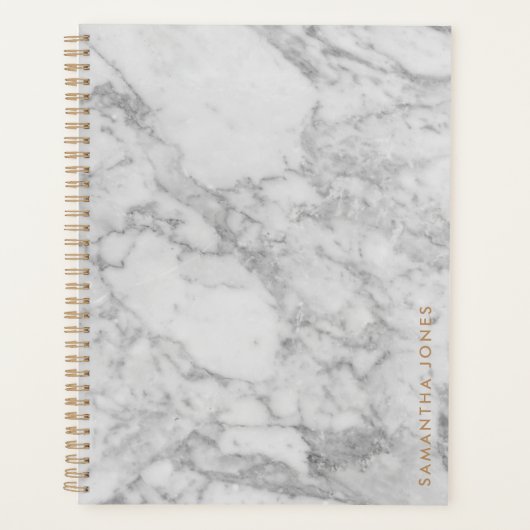 White Carrara Marble Gold Classic Personalised (Devant)