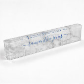 White Carrara Marble Gold Classic Script-naamplaat Naambordje