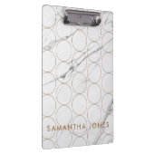 White Carrara Marble Gold Pattern Classic Modern Klembord (Rechts)