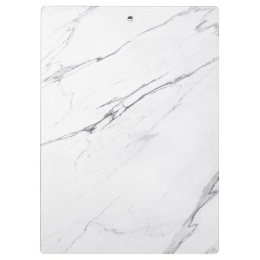 White Carrara Marble Gold Script Classic Modern Klembord (Achterkant)