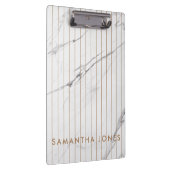 White Carrara Marble Gold Stripe Classic Moderne Klembord (Rechts)