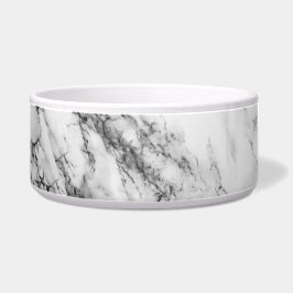White Carrara Marble Pet Bowl Voerbakje