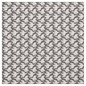 White Cartoon Goose Geometric Pattern Stof (Swatch)