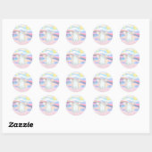 White Cat Angel in Clouds Ronde Sticker (Vel)