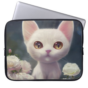 WHITE CAT ART LAPTOP SLEEF SLEEVE