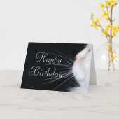 White Cat Design 1 Bonne carte de voeux d'annivers (Fleur jaune)