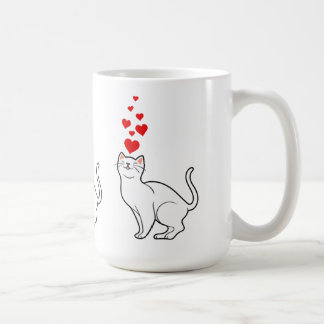 white cat en heart for cat lovers koffiemok