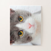 White Cat Face, Easy Cat Legpuzzel (Verticaal)