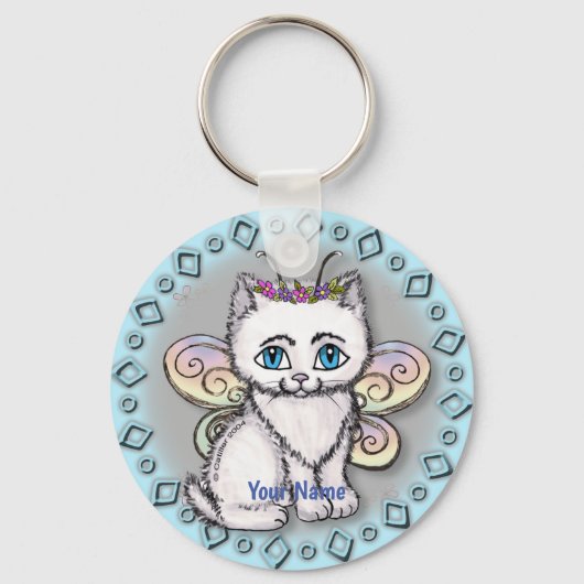White Cat Fairy Sleutelhanger (Voorkant)