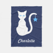 White Cat Fleece Blanket (Voorkant)