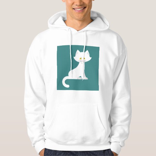 White Cat Hoodie (Voorkant)