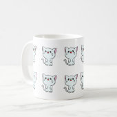 White Cat Kitten Design – Schattig Dierenvriend Koffiemok (Voorkant links)