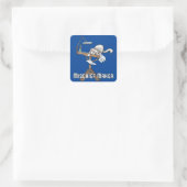 White Cat Mischief Maker Square Sticker (Tas)