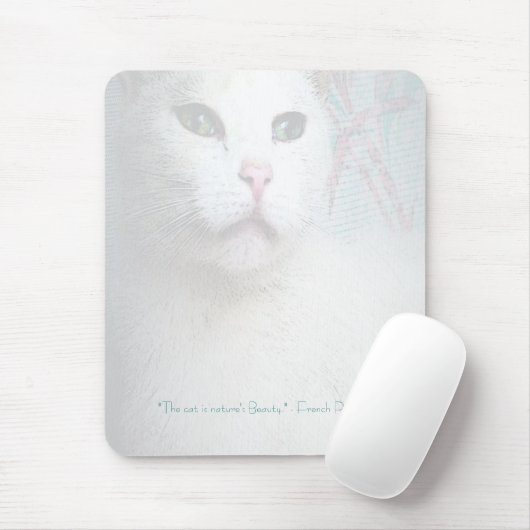 White Cat Mousepad Muismat (Met muis)