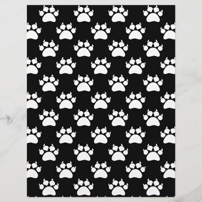 White Cat Paws and Claws Pattern Print (Voorkant)