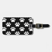 White Cat Paws and Claws Pattern Print Bagagelabel (Voorkant horizontaal)