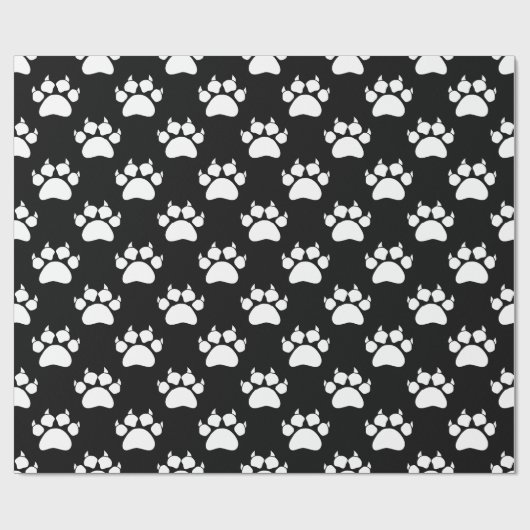 White Cat Paws and Claws Pattern Print Cadeaupapier (Vlak)
