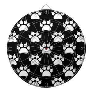 White Cat Paws and Claws Pattern Print Dartbord