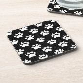 White Cat Paws and Claws Pattern Print Drankjes Onderzetter (Linkerzijde)