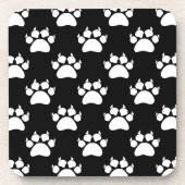 White Cat Paws and Claws Pattern Print Drankjes Onderzetter (Voorkant)