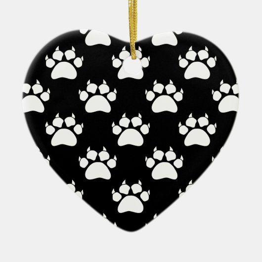 White Cat Paws and Claws Pattern Print Keramisch Ornament (Voorkant)