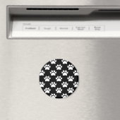 White Cat Paws and Claws Pattern Print Magneet (Insitu (Vaatwasser))