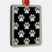 White Cat Paws and Claws Pattern Print Metalen Ornament (Rechts)