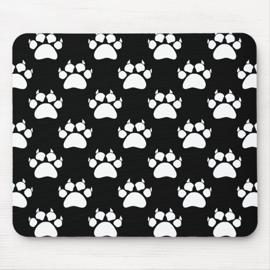 White Cat Paws and Claws Pattern Print Muismat (Voorkant)