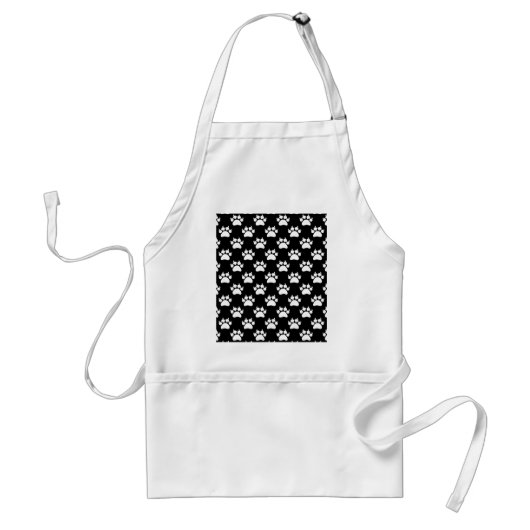 White Cat Paws and Claws Pattern Print Standaard Schort (Voorkant)