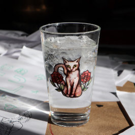 White Cat Roos Rozen White Kat Art Glas