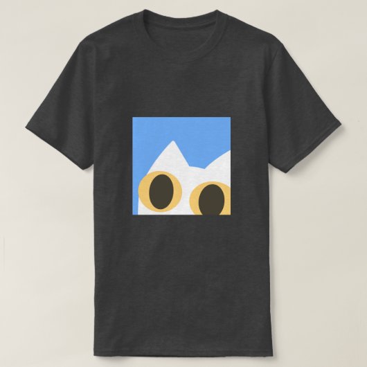 White Cat Sky Minimal T-Shirt (Design devant)