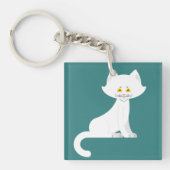 White Cat Sleutelhanger (Voorkant)