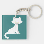 White Cat Sleutelhanger (Achterkant)