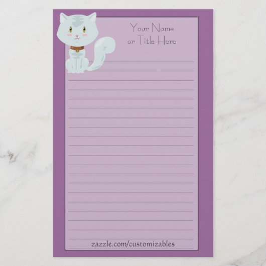 White Cat Stationery Briefpapier (Voorkant)